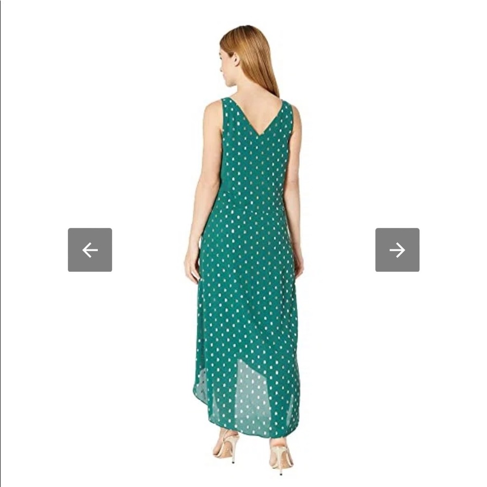 TED BAKER LONDON, Cami Metallic Dot Sleeveless High/Low Shift Dress - Picture 2 of 10